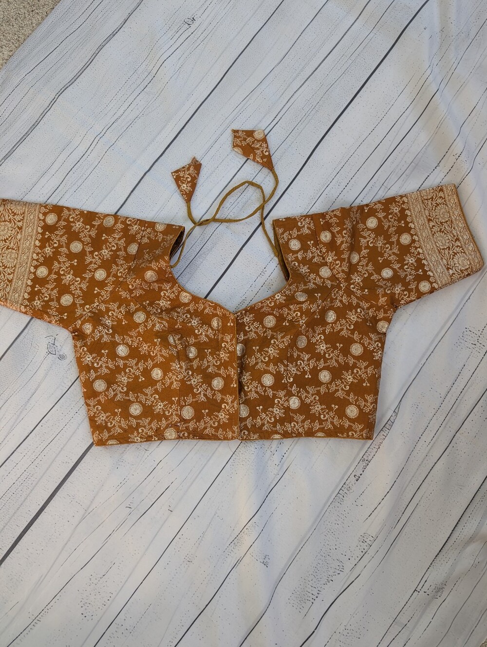 Mustard Color Dola Silk Blouse For Saree Or Lehenga